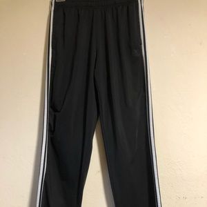 Adidas black and white striped track pants